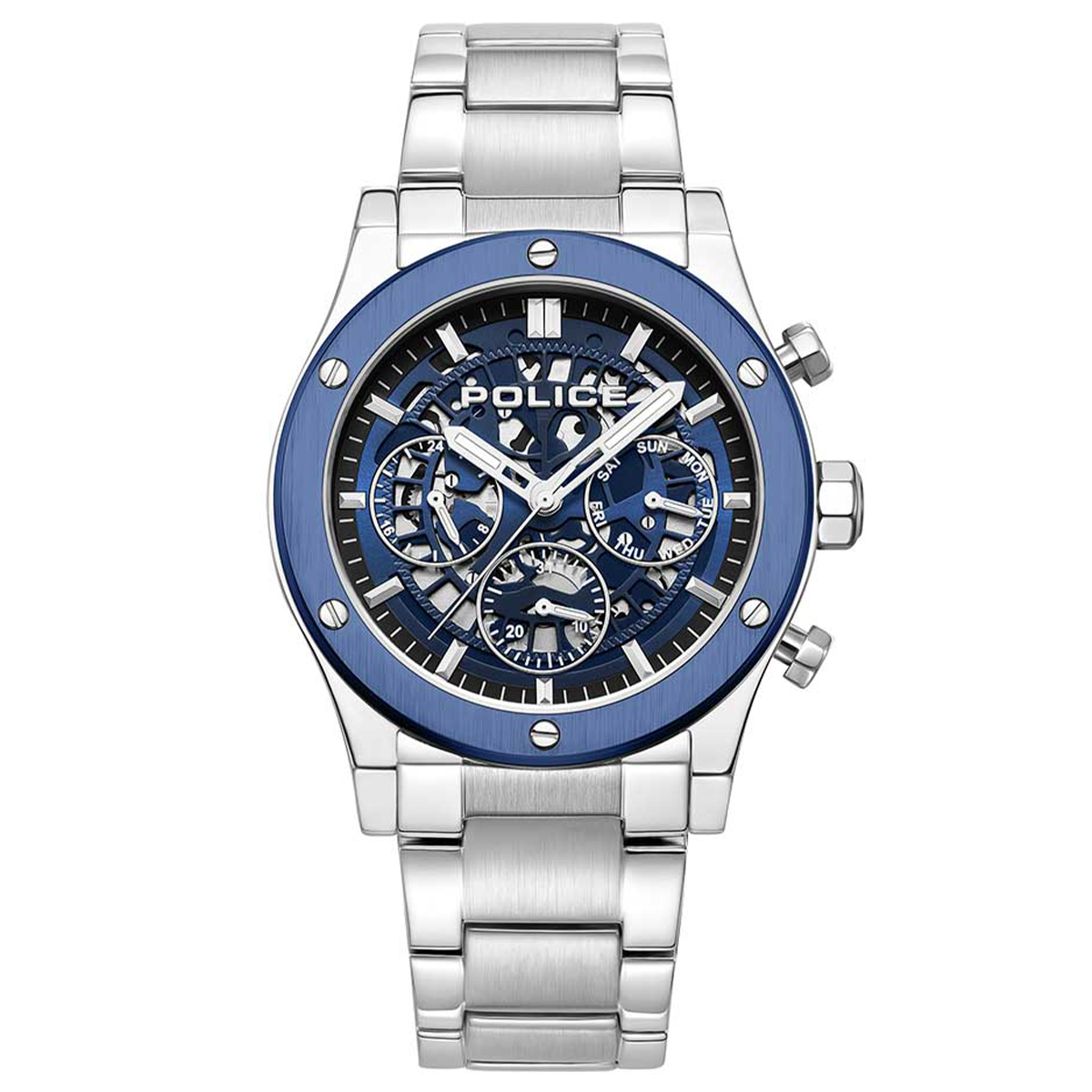 MONTRE POLICE HOMME M.FONCTION ACIER